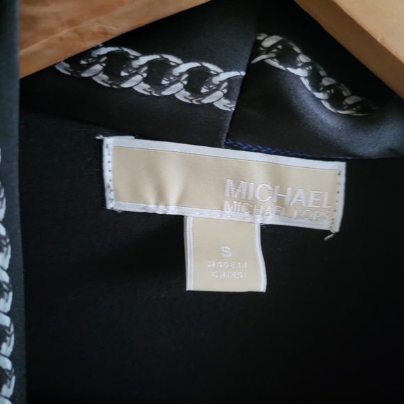 Michael Kors Black and Blue Cardigan with Draped V-Neck - Picture 4 of 6